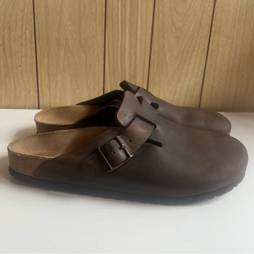 Birkenstock Brown Leather Slip-On Loafers